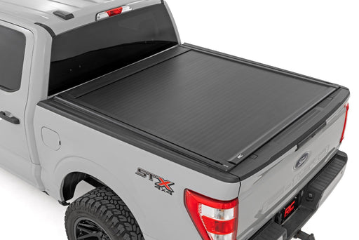 Rough Country Powered Electric Retractable Tonneau Cover for 2015 - 2026 Ford F - 150 - 5' 7" Bed - Recon Recovery