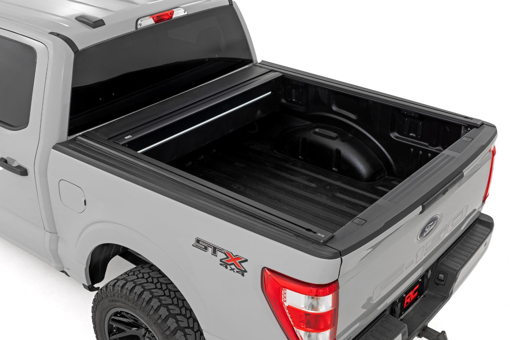 Rough Country Powered Electric Retractable Tonneau Cover for 2015 - 2026 Ford F - 150 - 5' 7" Bed - Recon Recovery
