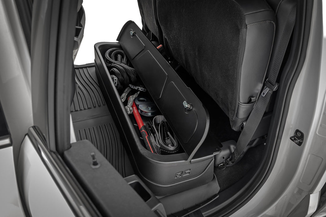 Rough Country Under Seat Storage with Locking Lid for 2015 - 2026 Ford F - 150 & F - 250/F - 350/Raptor - Recon Recovery