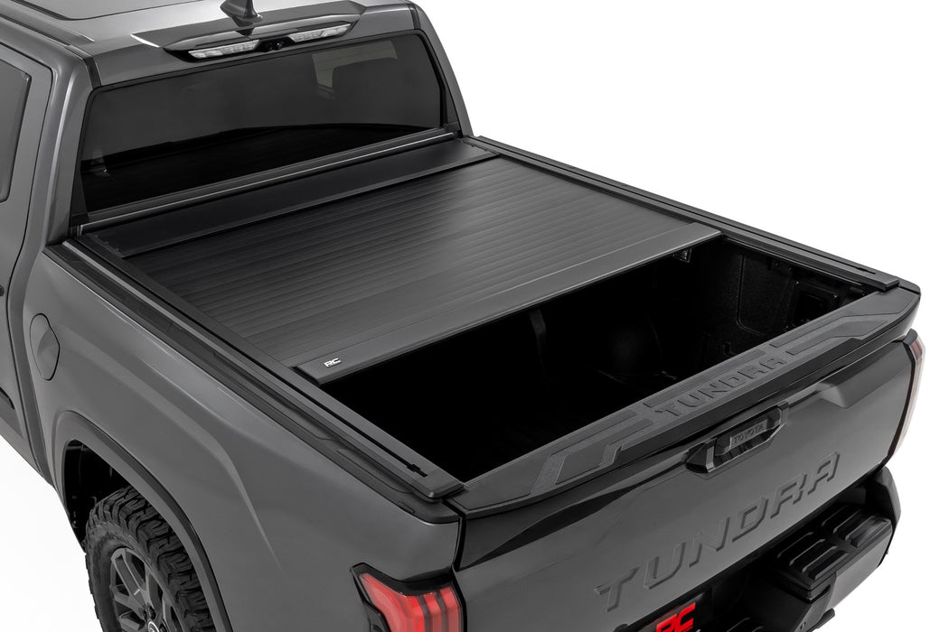 Rough Country Manual Retractable Aluminum Tonneau Bed Cover for 2022-2026 Toyota Tundra