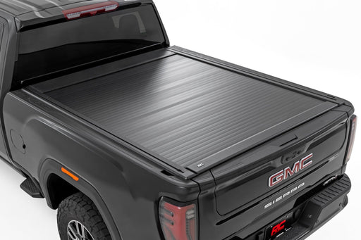 Rough Country Manual Retractable Bed Tonneau Cover for 2020-2026 GM Silverado & Sierra 2500HD 3500HD - Recon Recovery