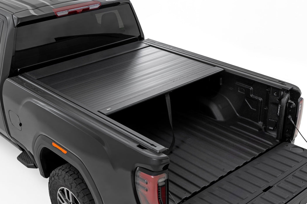 Rough Country Manual Retractable Bed Tonneau Cover for 2020-2026 GM Silverado & Sierra 2500HD 3500HD