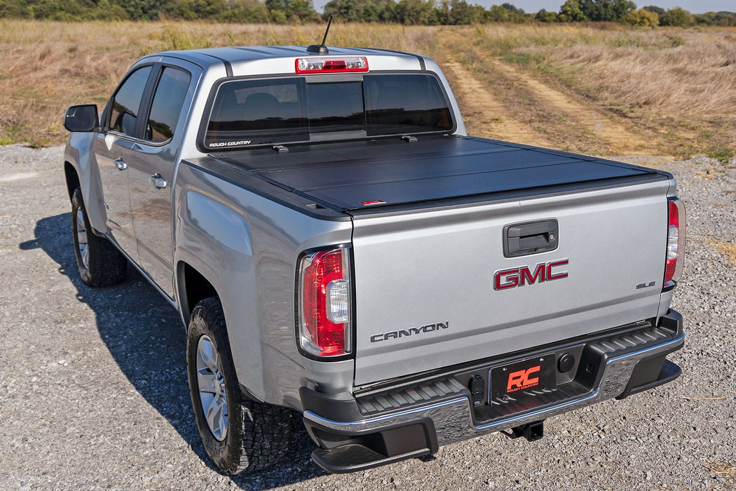 Rough Country Hard Tri Fold Aluminum Tonneau Cover for 2015 - 2026 Colorado Canyon - Recon Recovery
