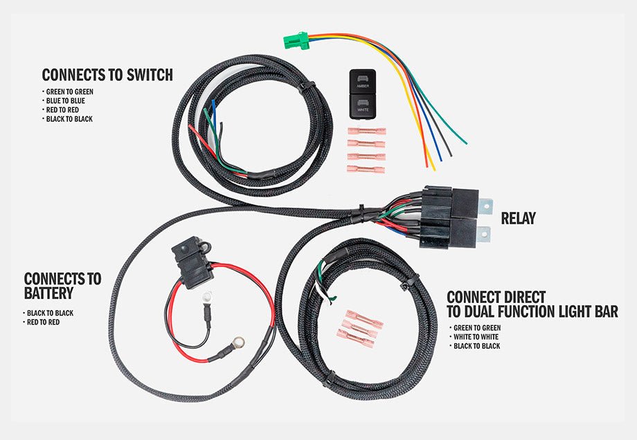 Wiring Harness for Dual Function Light Bar - Recon Recovery