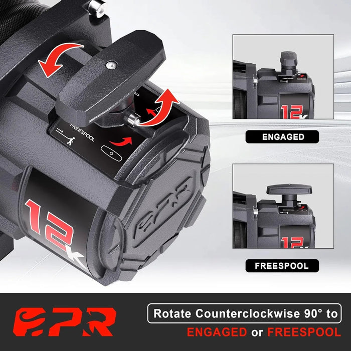 OPENROAD 12,000lbs Wireless Electric Winch with Synthetic Rope - IP68 Rated - Recon Recovery