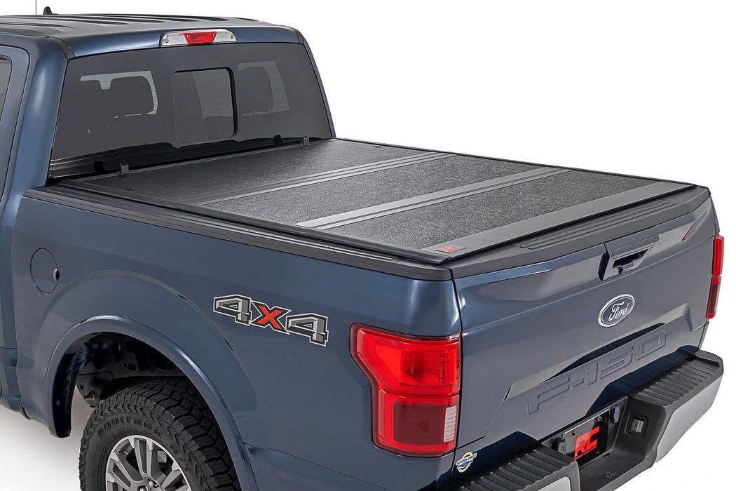Rough Country Low Profile Tri Fold Aluminum Tonneau Cover for 2019-2024 Ford Ranger (5' Bed)