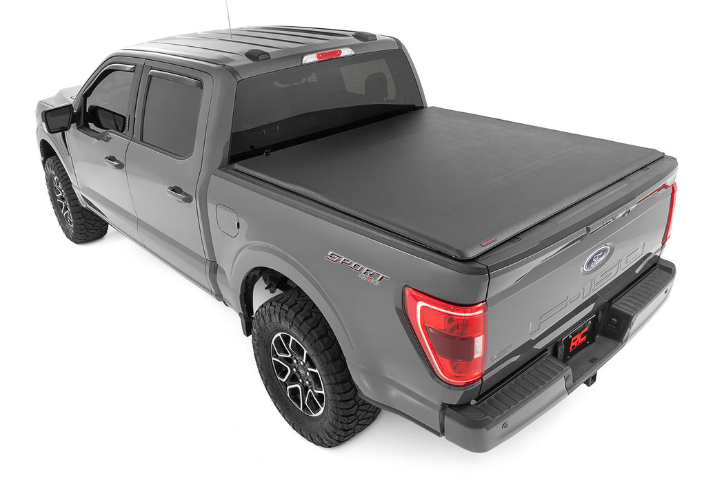 Rough Country 42225650 Soft Roll Up Tonneau Cover for 2022-2024 Ford Lightning (6' 7" Bed)