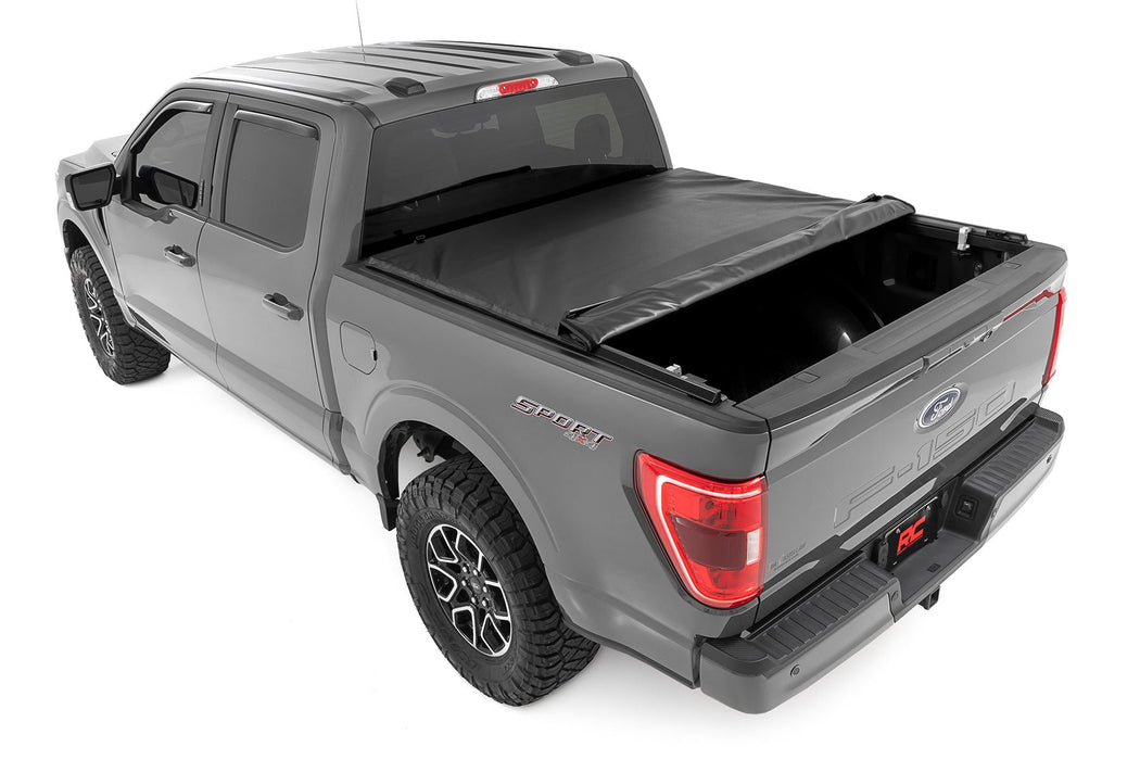 Rough Country Soft Roll Up Bed Cover for 2015 - 2026 Ford F - 150 & F - 150 Lightning/Raptor - Recon Recovery