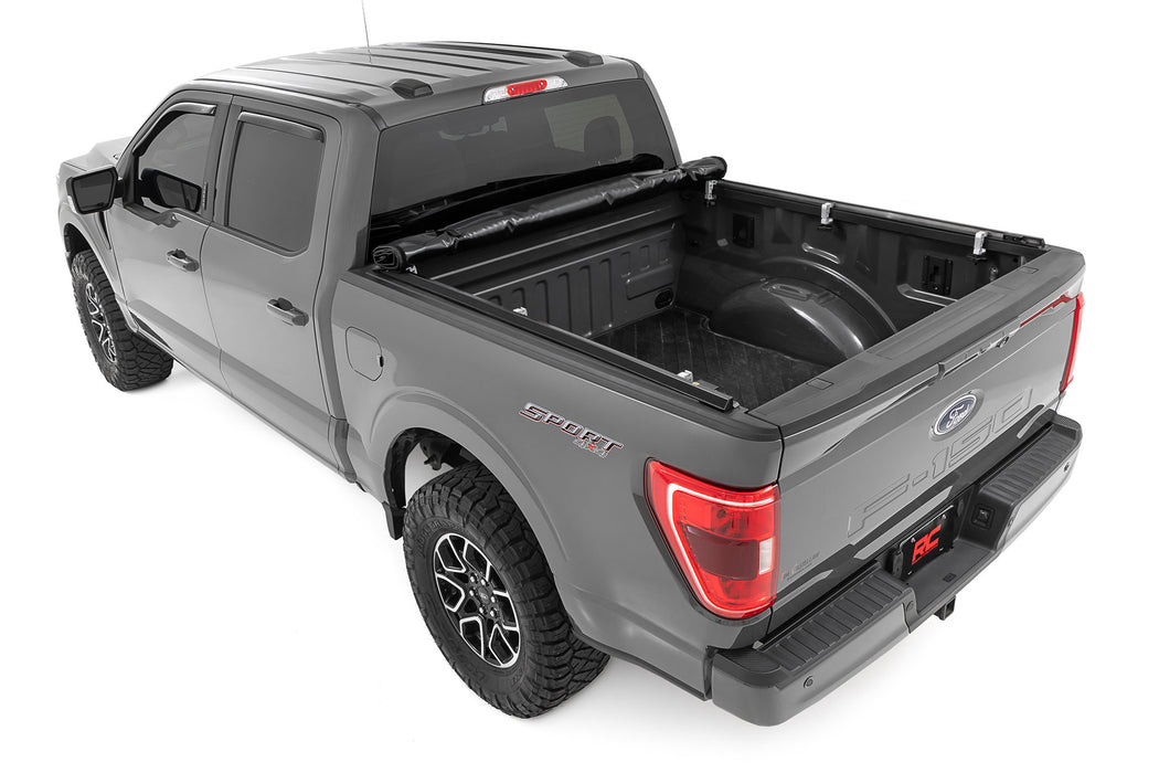Rough Country Soft Roll Up Bed Cover for 2015 - 2026 Ford F - 150 & F - 150 Lightning/Raptor - Recon Recovery
