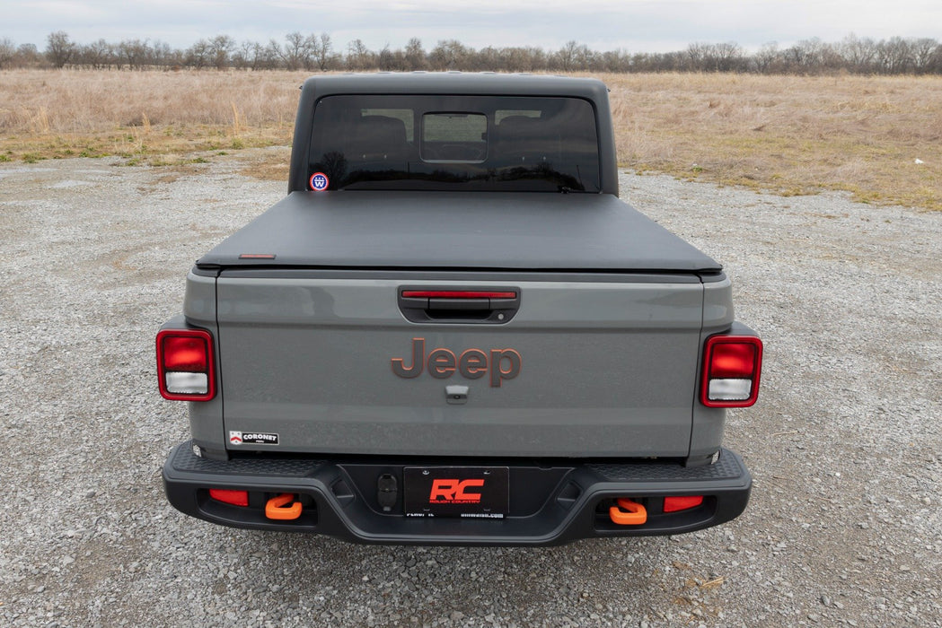 Rough Country Soft Roll Up Tonneau Cover for 2020-2024 Jeep Gladiator JT - Recon Recovery