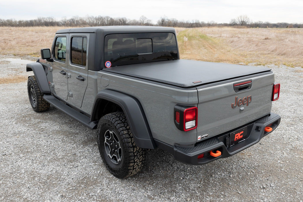 Rough Country Soft Roll Up Tonneau Cover for 2020-2024 Jeep Gladiator JT - Recon Recovery