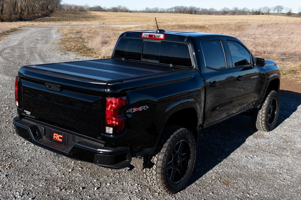 Rough Country Hard Fold Low Profile Aluminum 5' Bed Tonneau Cover for 15-22 Colorado Canyon