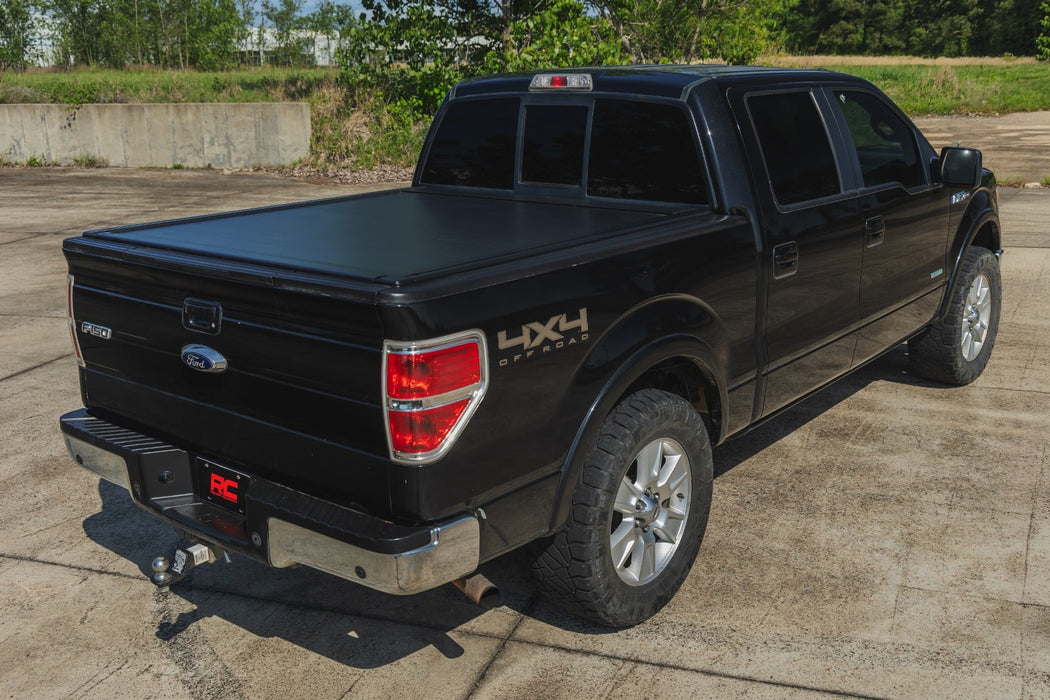 Rough Country Aluminum Powered Retractable Tonneau Bed Cover for 2009-2014 F-150 (5.5ft Bed)