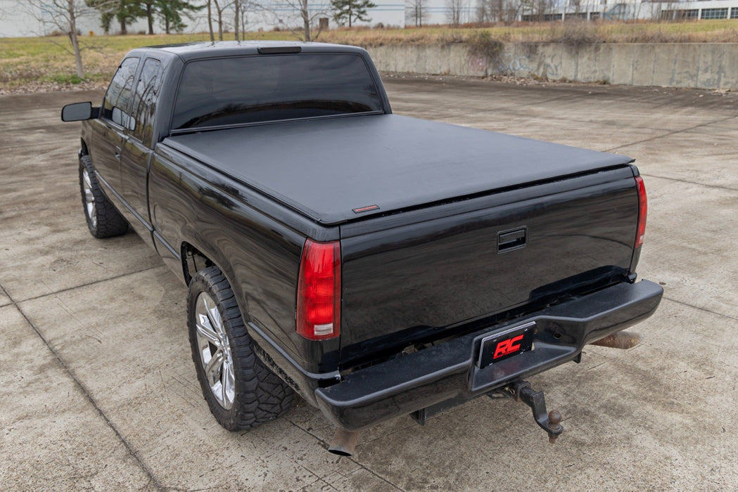 Rough Country Soft Roll up Tonneau Cover for 1988-2007 GM CK1500 Silverado Sierra 6.7' Bed