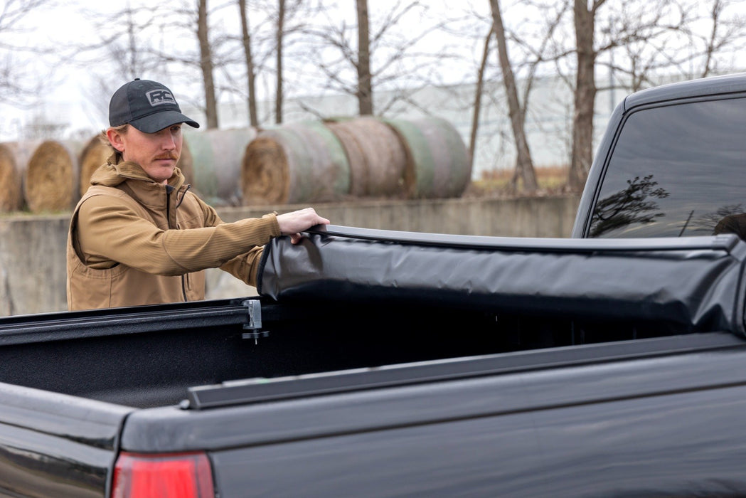 Rough Country Soft Roll up Tonneau Cover for 1988-2007 GM CK1500 Silverado Sierra 6.7' Bed