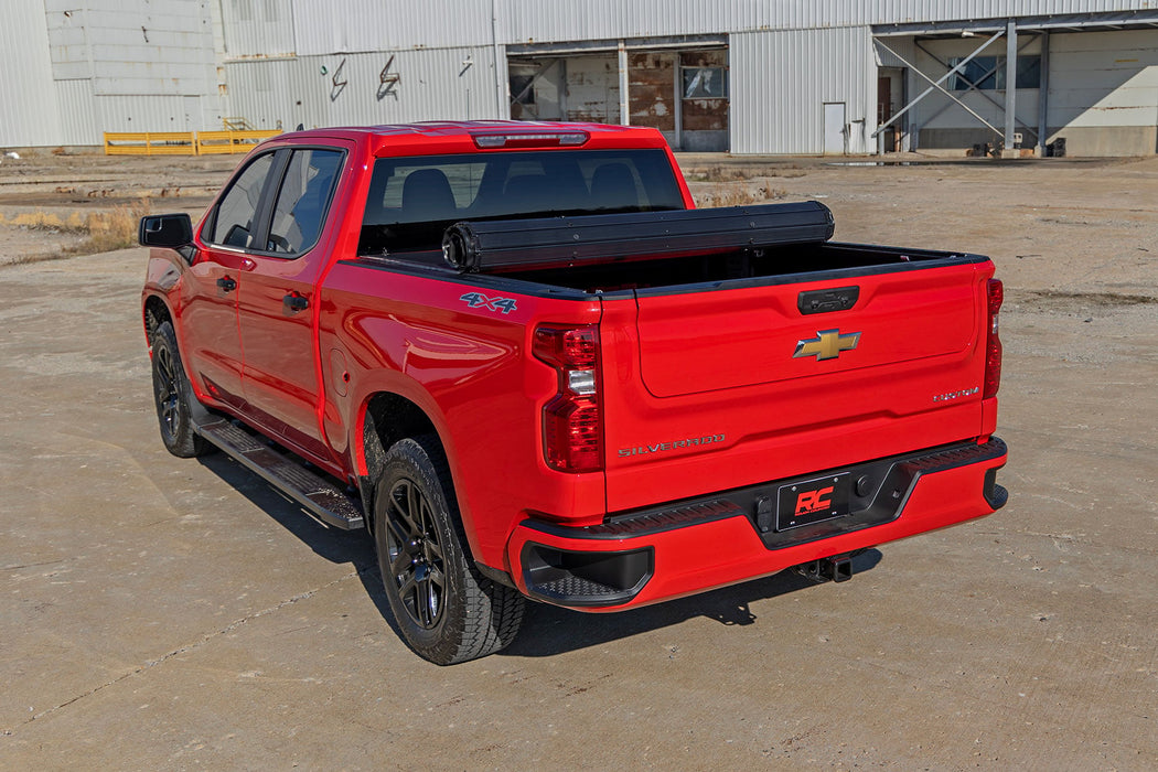 Rough Country Hard Roll Up Bed Cover for 2019 - 2026 Chevy/GMC Sierra 1500/Silverado 1500 - Recon Recovery