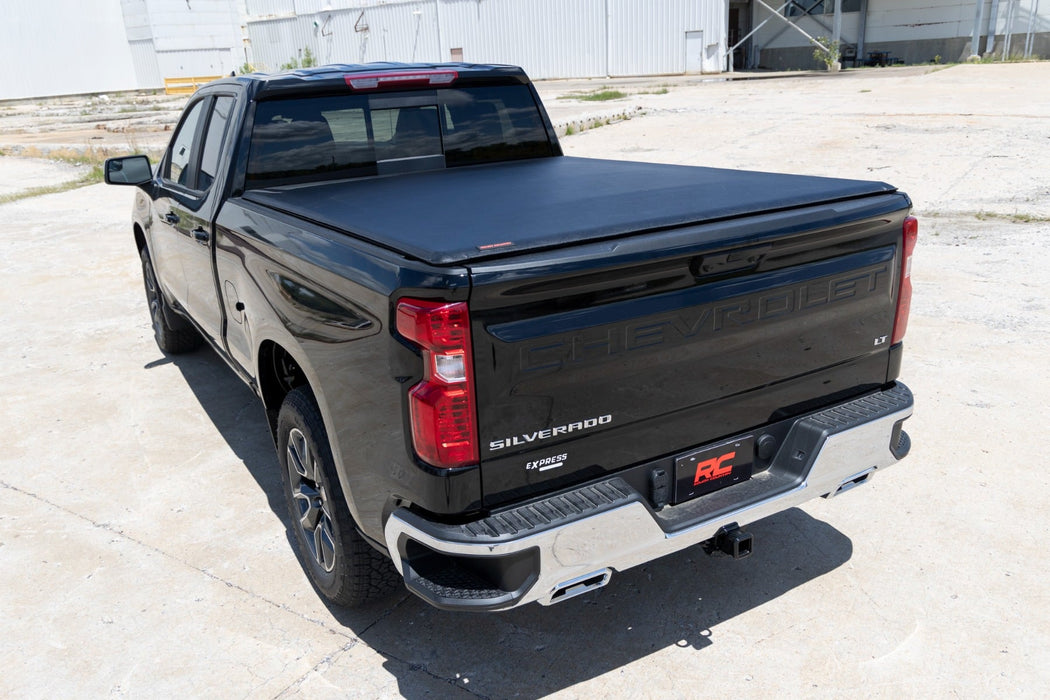 Rough Country Soft Roll Up Bed Cover for 2019 - 2026 Chevy/GMC Sierra 1500/Silverado 1500 - Recon Recovery