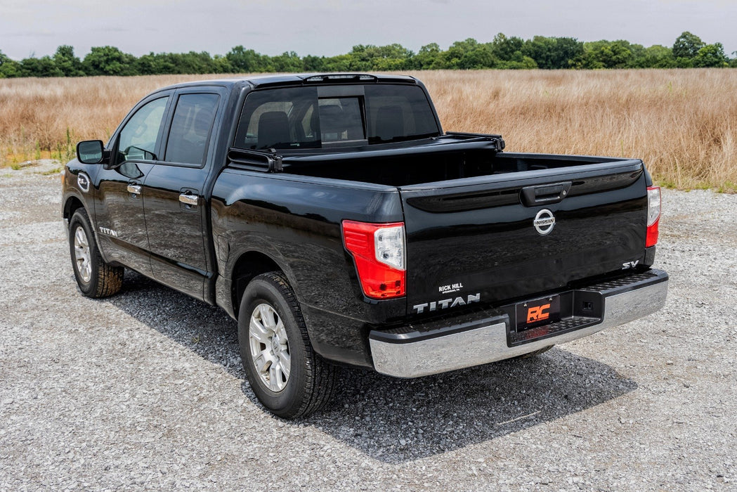 Rough Country Tri - Fold Soft Tonneau Cover for 2017 - 2024 NISSAN TITAN (5'7" Bed) - Recon Recovery