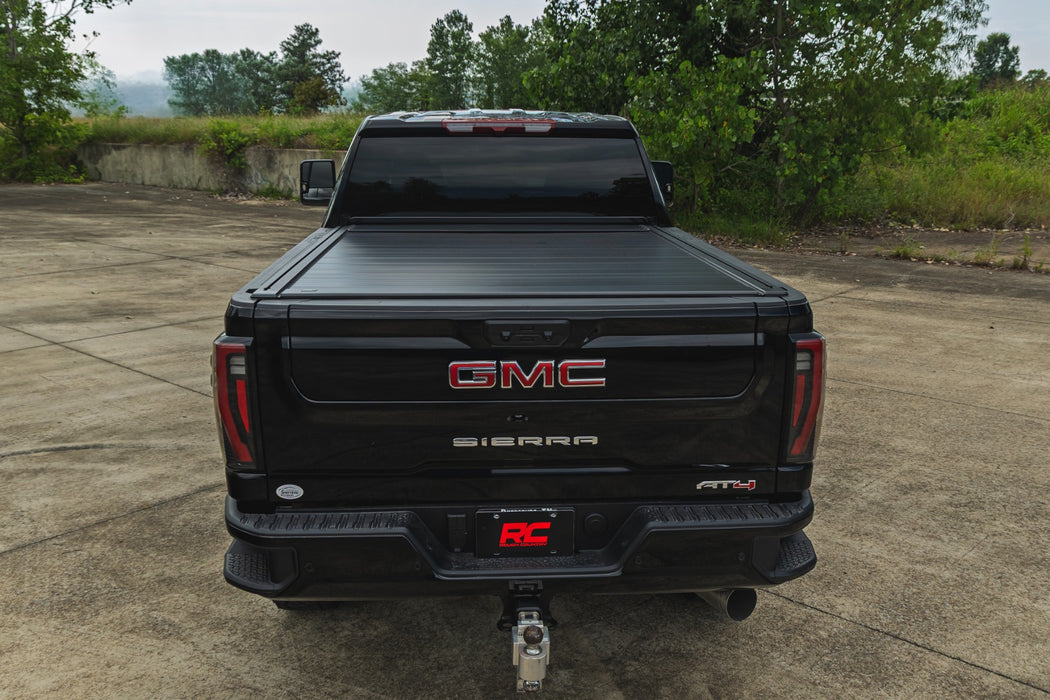Rough Country Manual Retractable Bed Tonneau Cover for 2020-2026 GM Silverado & Sierra 2500HD 3500HD