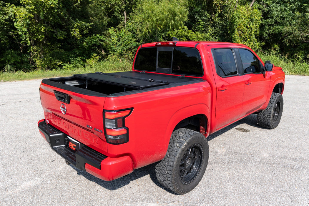 Rough Country Hard Tri Fold Aluminum Tonneau Cover for 2005-2021 Nissan Frontier (5' Bed)