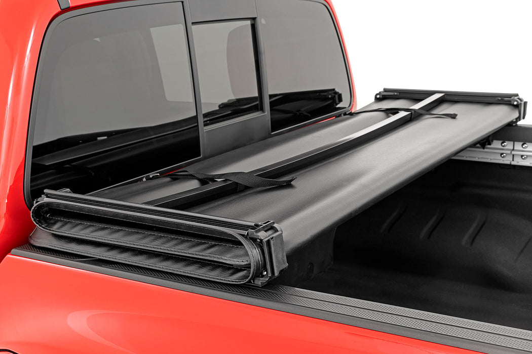 Rough Country 41805500 Tri-Fold Soft Tonneau Cover for 2005-2021 NISSAN FRONTIER (5' Bed)