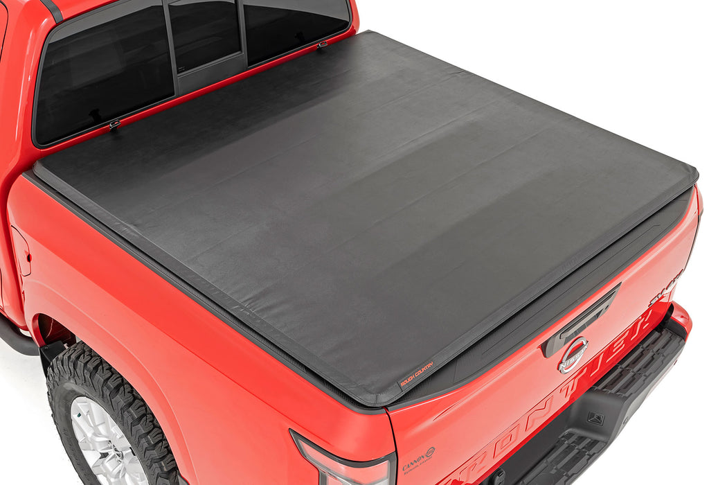 Rough Country 41805500 Tri-Fold Soft Tonneau Cover for 2005-2021 NISSAN FRONTIER (5' Bed)