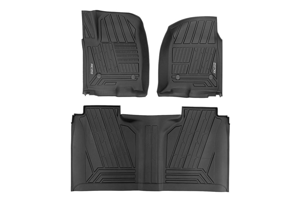 Rough Country Flex - Fit Floor Mats for 2019 - 2026 Chevy/GMC 1500 & 2500HD/3500HD - Recon Recovery