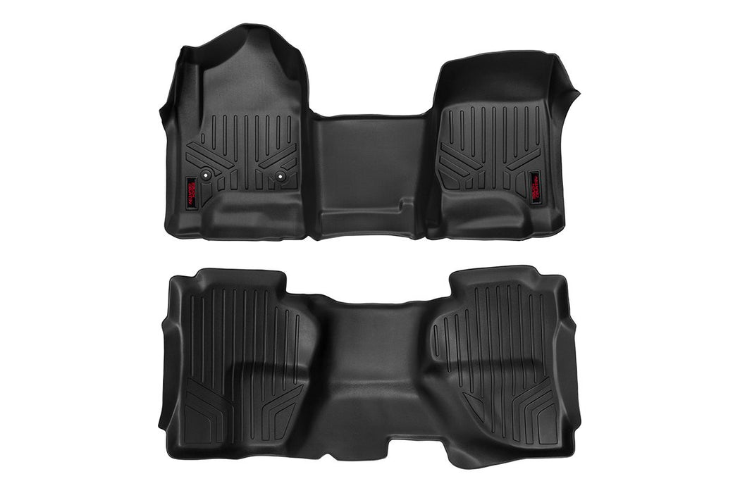 Rough Country Floor Mats Front & Rear | Over Hump | Extended Cab | 2014 - 2019 Chevy/GMC 1500/2500HD/3500HD 2WD/4WD - Recon Recovery