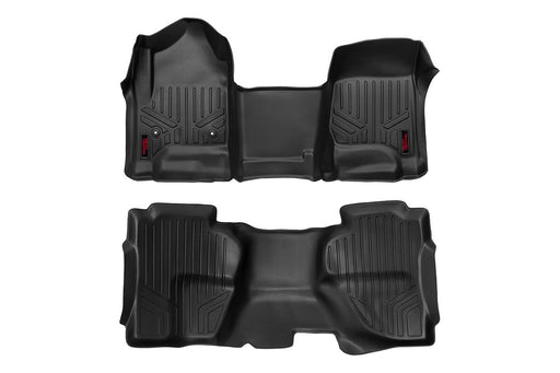 Rough Country Floor Mats Front & Rear | Over Hump | Extended Cab | 2014 - 2019 Chevy/GMC 1500/2500HD/3500HD 2WD/4WD - Recon Recovery