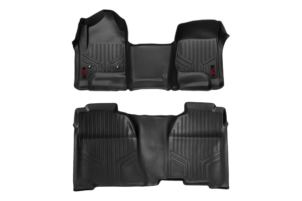 Rough Country Floor Mats | Front & Rear | Over Hump | Crew Cab | Chevy/GMC 1500/2500HD/3500HD 2WD/4WD - Recon Recovery