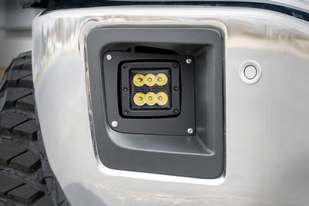 Rough Country Fog Mount 2 inch Black Pair LED Light Kit for 2014 - 2015 GMC Sierra 1500 - Recon Recovery