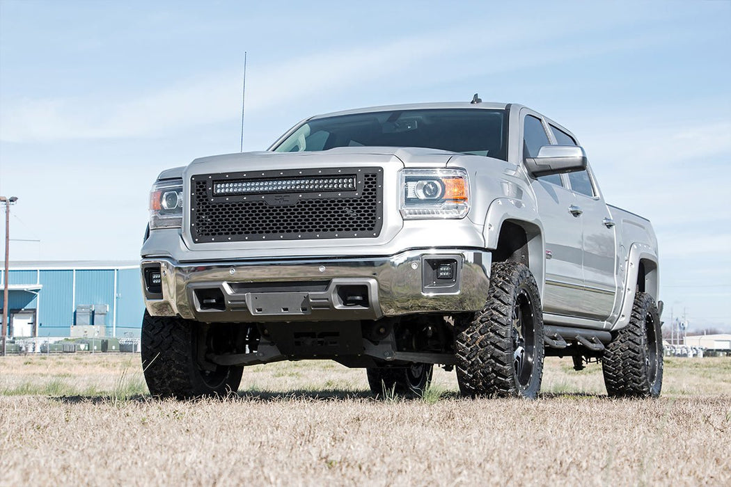 Rough Country Fog Mount 2 inch Black Pair LED Light Kit for 2014 - 2015 GMC Sierra 1500 - Recon Recovery