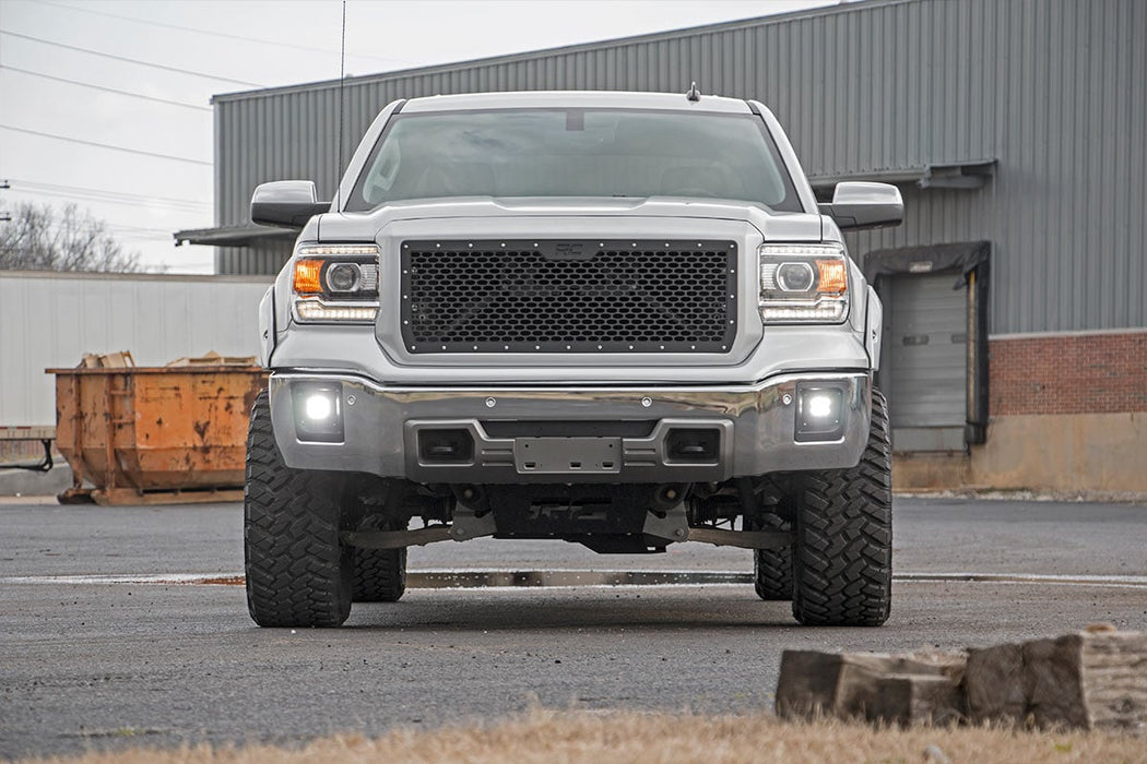 Rough Country Fog Mount 2 inch Black Pair LED Light Kit for 2014 - 2015 GMC Sierra 1500 - Recon Recovery