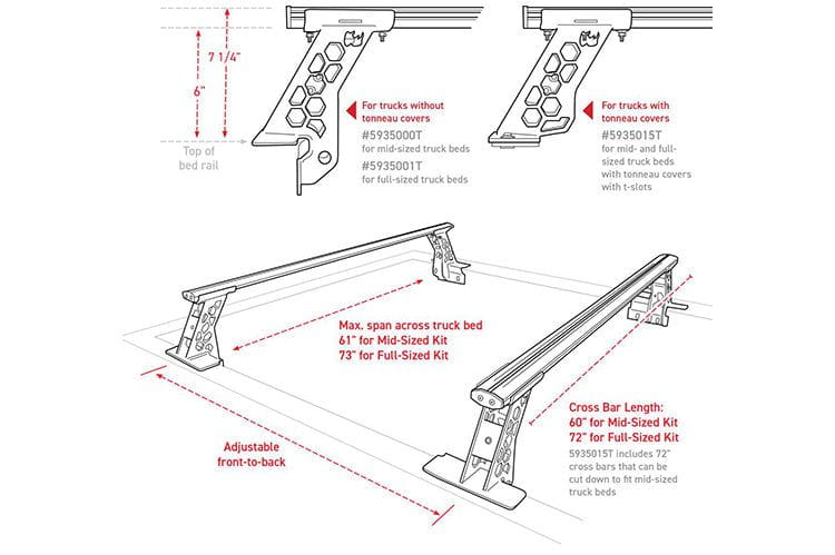 Go Rhino Overland XRS Cross Bar Kit for Full Sized Trucks - No Drill (Universal) - Recon Recovery