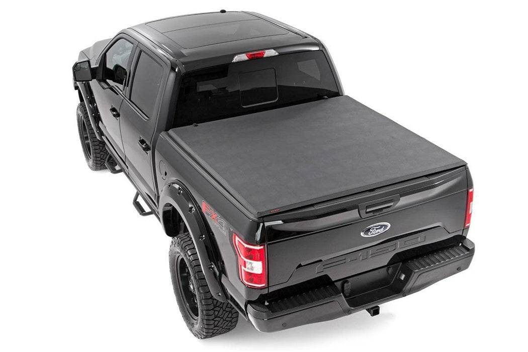 Rough Country Soft Tri - Fold Bed Cover for 2017 - 2020 Ford F - 150/Raptor - Recon Recovery