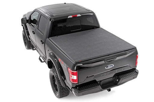 Rough Country Soft Tri - Fold Bed Cover for 2017 - 2020 Ford F - 150/Raptor - Recon Recovery