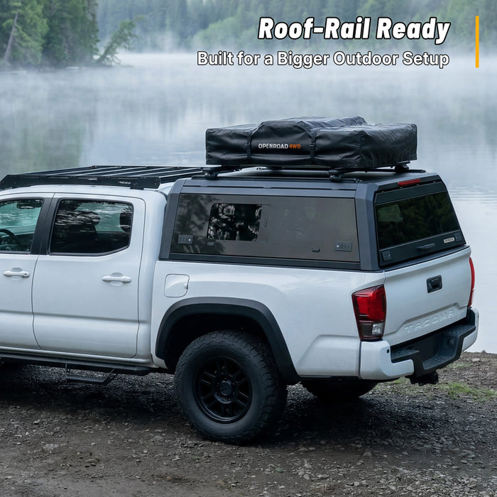 OPENROAD Bolt On Bed Cap with Sliding Side and Front Windows for 2019+ Jeep Gladiator JT