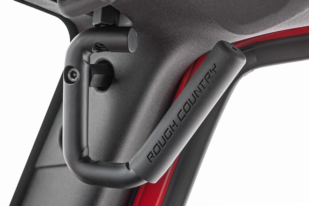 Rough Country Grab Handles | Steel | Front | Black | Jeep Wrangler JK/Wrangler Unlimited (2007 - 2018) - Recon Recovery