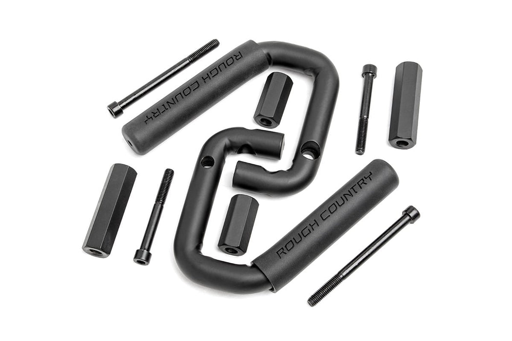 Rough Country Grab Handles | Steel | Front | Black | Jeep Wrangler JK/Wrangler Unlimited (2007 - 2018) - Recon Recovery