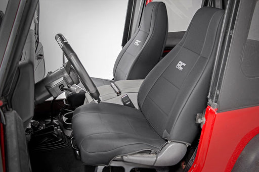 Rough Country Seat Covers | Front and Rear | Jeep Wrangler YJ 4WD (1991 - 1995) - Recon Recovery