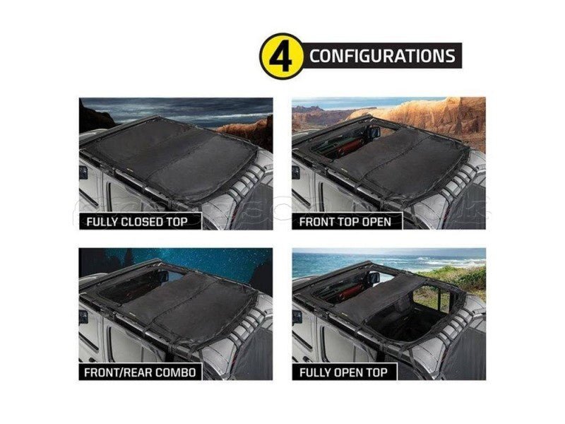SmittyBilt Extended Bikini Shade Top w/ Skylights for 2018 - 2026 Jeep Wrangler JL 4 Door - Recon Recovery