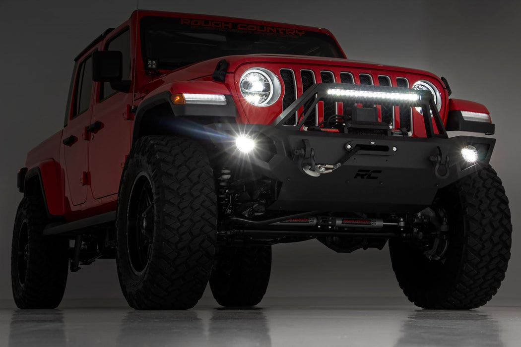 Rough Country Front Winch Bumper Jeep Gladiator JT/Wrangler JK & JL/Wrangler Unlimited - Recon Recovery