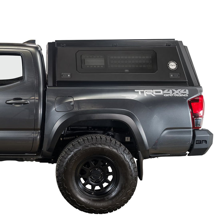 OVS Expedition Stainless Steel Truck Cap with Wing Doors For 2016 - 2023 Toyota Tacoma 5ft Bed - Recon Recovery