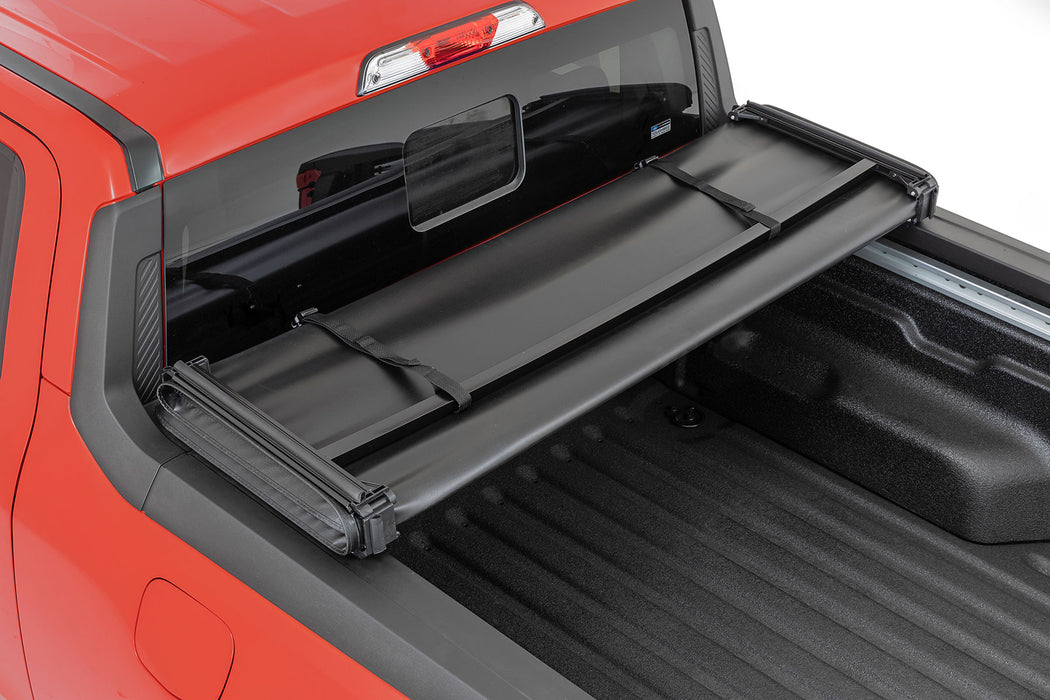 Rough Country Tri-Fold Soft Tonneau Cover for 2022-2024 Ford Maverick (4' 6" Bed) - Recon Recovery
