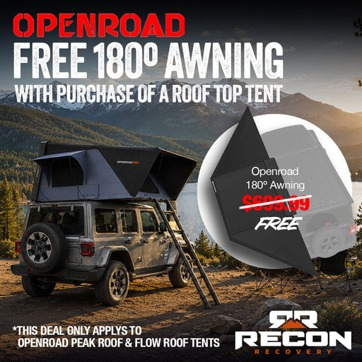 OPENROAD FlowRoof Side-Open Hard Shell 3 Person Rooftop Tent - Recon Recovery