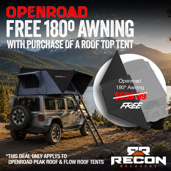 OPENROAD FlowRoof Side-Open Hard Shell 3 Person Rooftop Tent - Recon Recovery