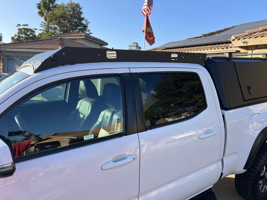 Low Profile Bolt On Premium Roof Rack With Light Guard For 2005 - 2023 Toyota Tacoma - Recon Recovery