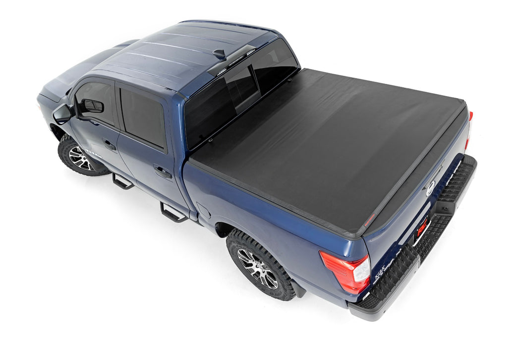 Rough Country 41816550 Tri-Fold Soft Tonneau Cover for 2017-2024 NISSAN TITAN (5'7" Bed)