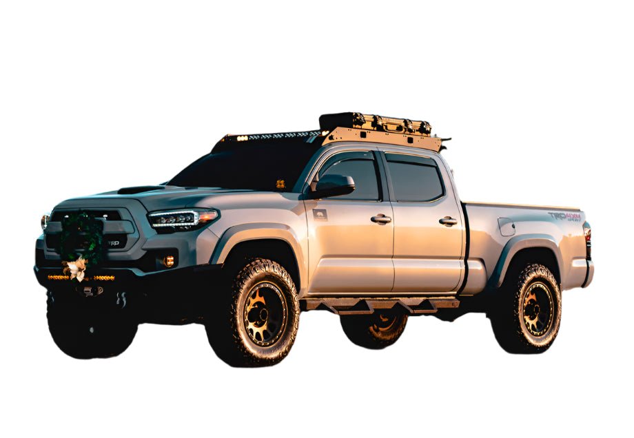 Low Profile Bolt On Premium Roof Rack With Light Guard For 2005 - 2023 Toyota Tacoma - Recon Recovery