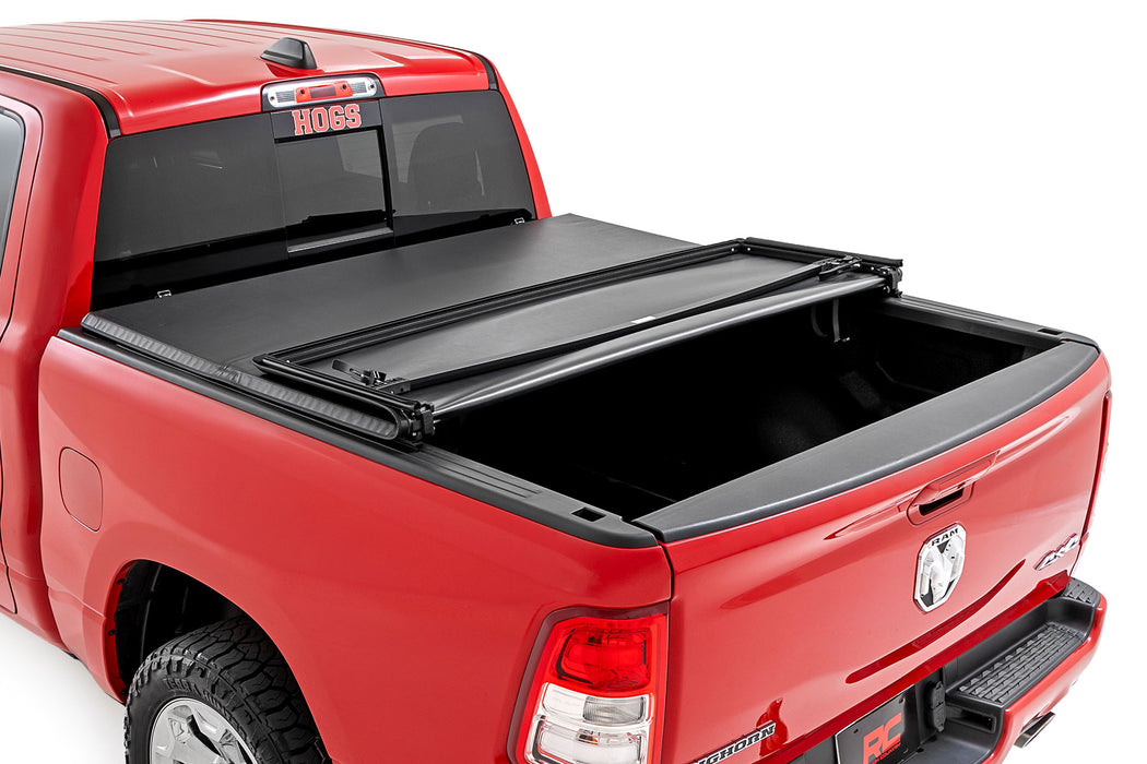 Rough Country 41307550 Tri-Fold Soft Tonneau Cover for 2019-2023 RAM 1500 & TRX (5'7" Bed)